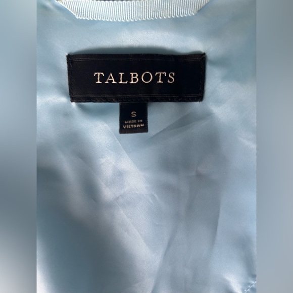 Talbots robin egg blue nautical button up jacket size small - Picture 9 of 13